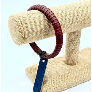 NWT Madewell Brown Genuine All-Leather Wrapped Bangle Bracelet